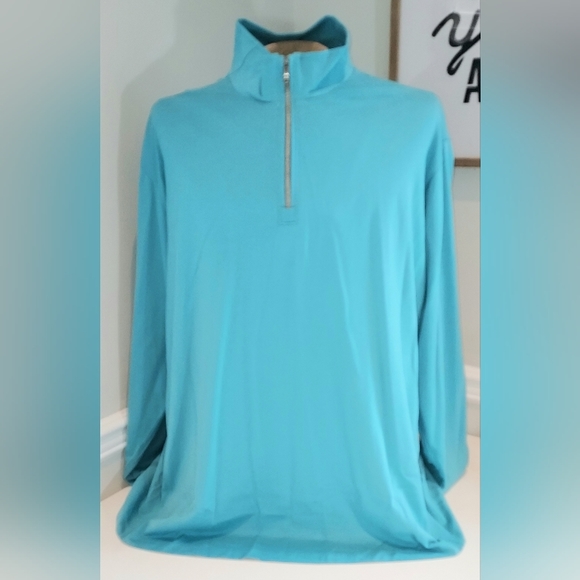 Tommy Bahama Aquamarine Blue High Neck Partial Zip Long Sleeve NWOT - Picture 6 of 7